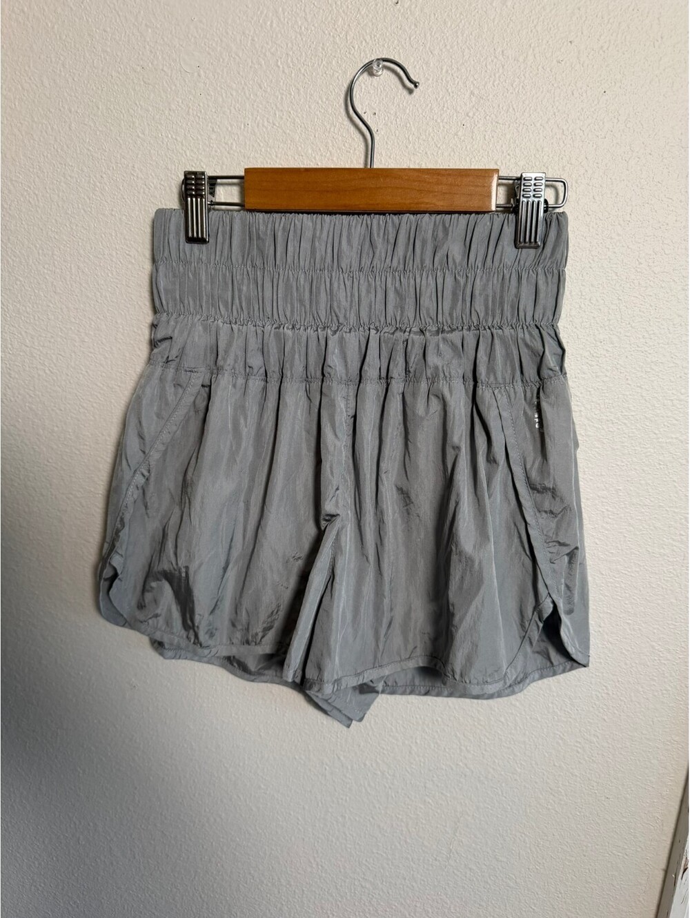Free People FP Movement The Way Home Run Shorts Gray High Rise Size 2